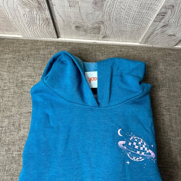 Cat & Jack Youth Girls Hoodie Sweatshirt Size M Blue Cosmic Wonder Outer Space - Picture 3 of 6